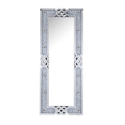 Noralie - 63" Rectangular Floor Mirror With Faux Diamonds - Mirrored