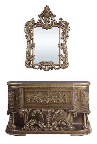 ACME Constantine - Dresser - Brown & Gold Finish | Meri Furniture