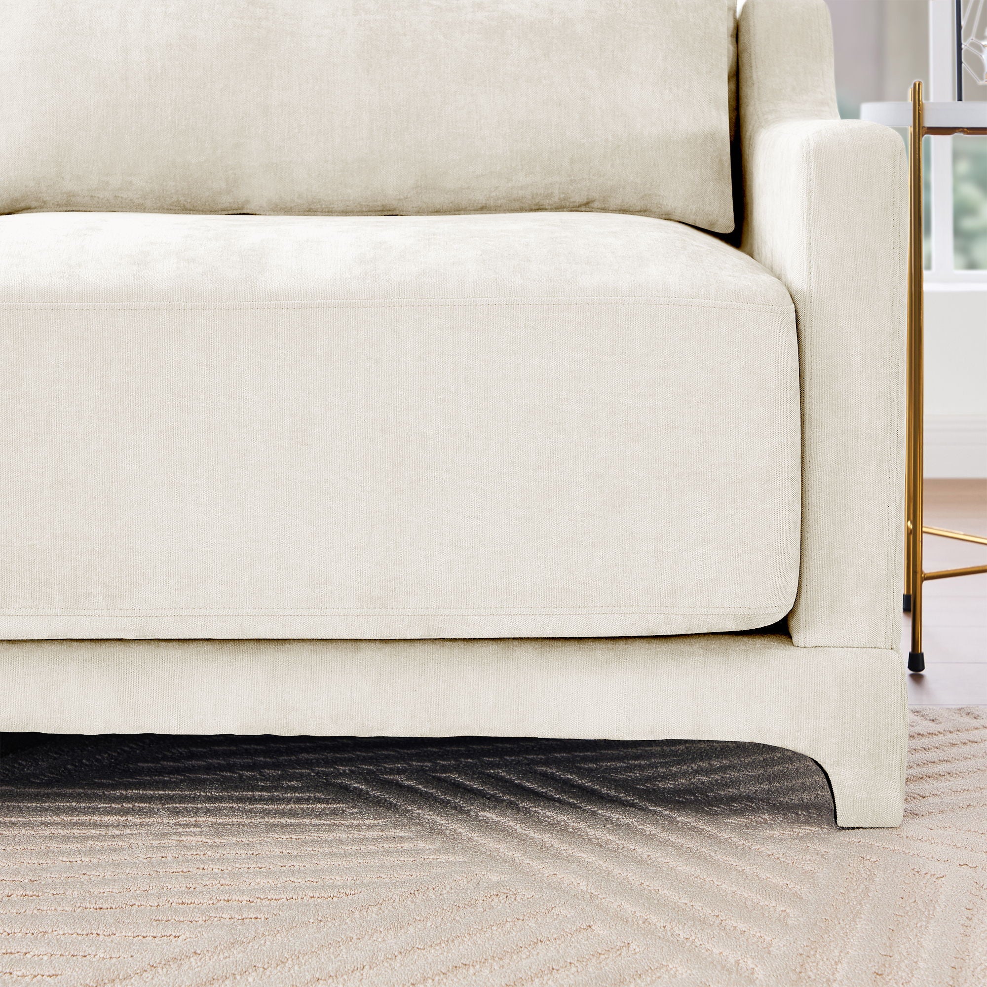 Elegant Sofa With Ergonomic Design And Lumbar Pillows