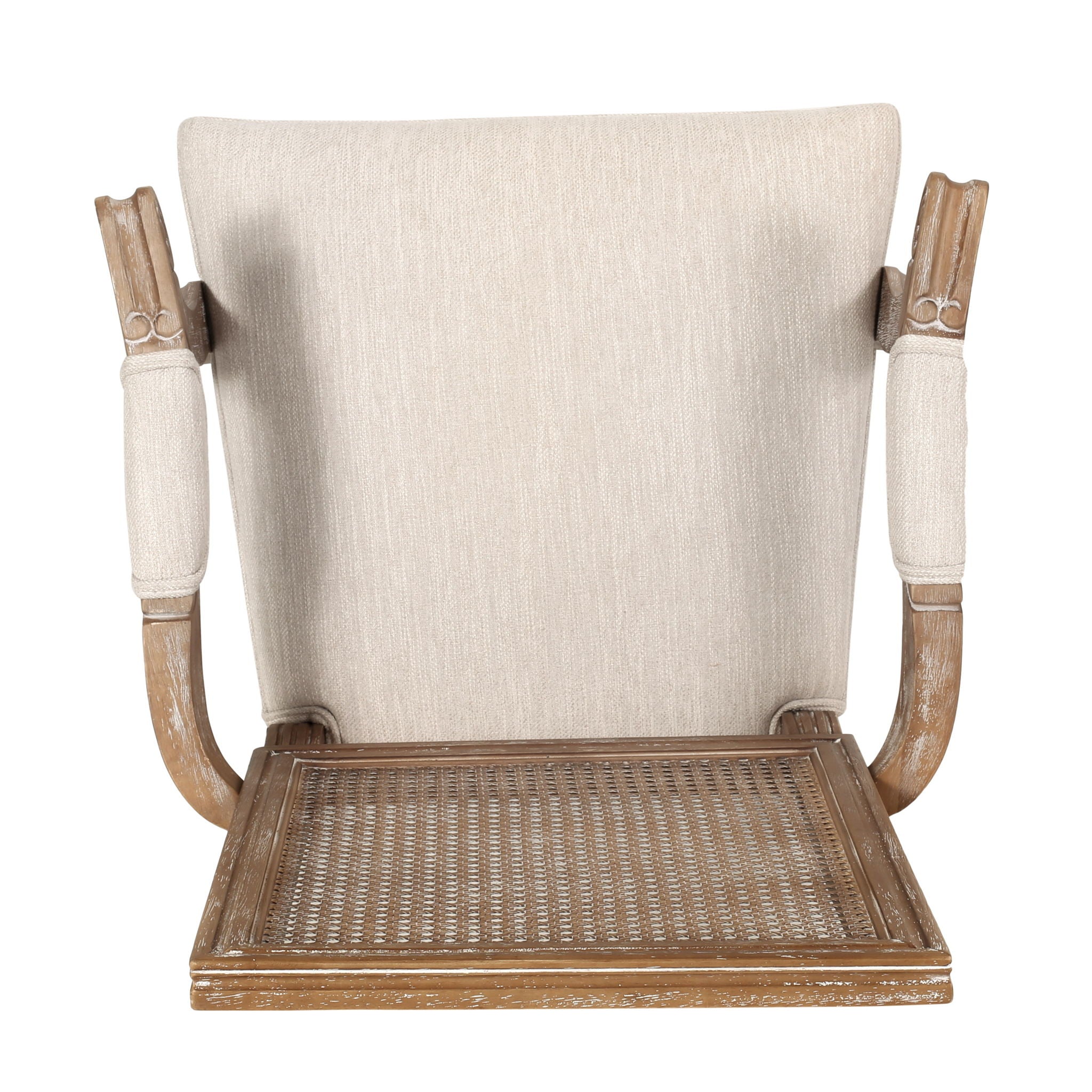 Elegant French Country Style Dining Chair With Cane Backrest