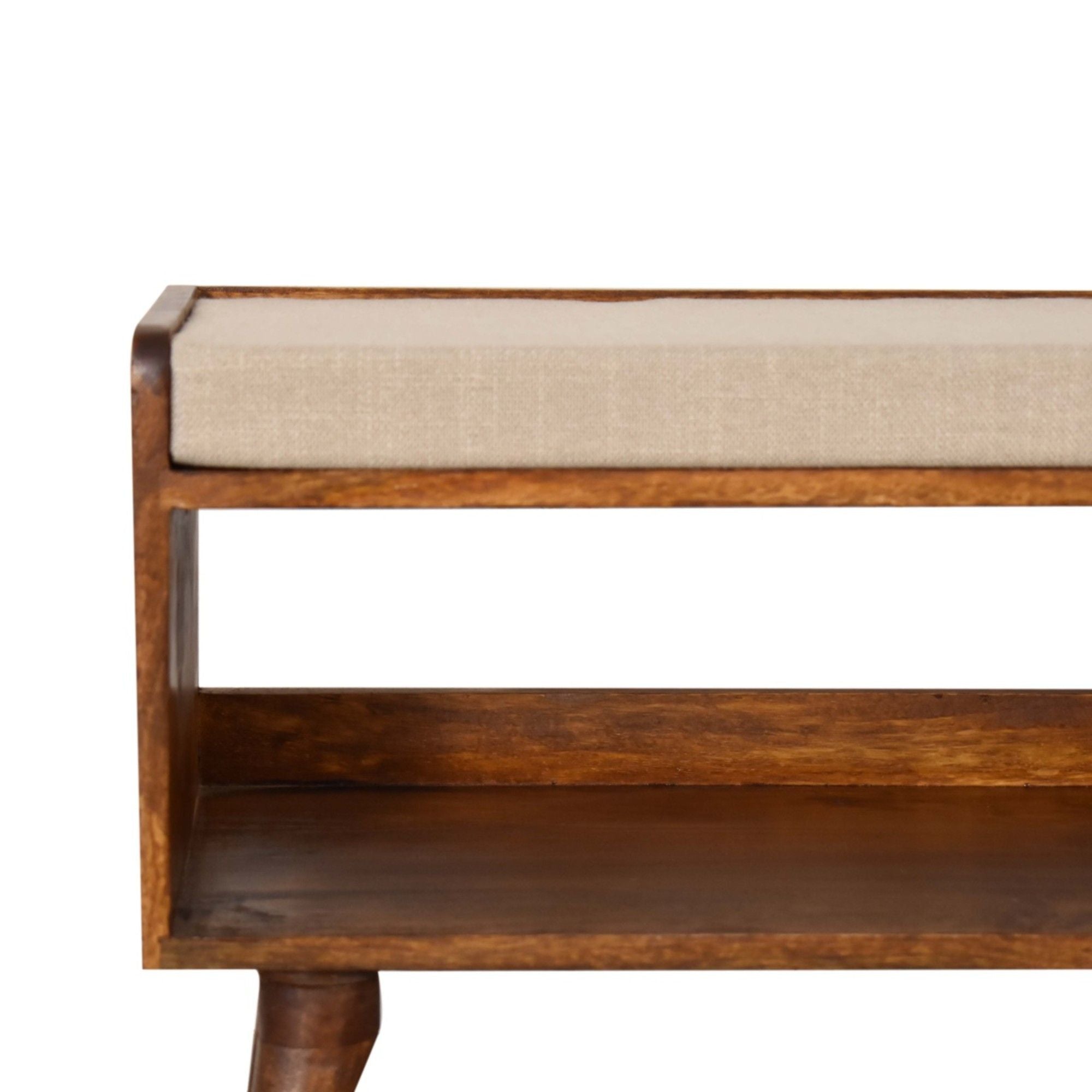 Solid Wood Bench With Upholstered Sea