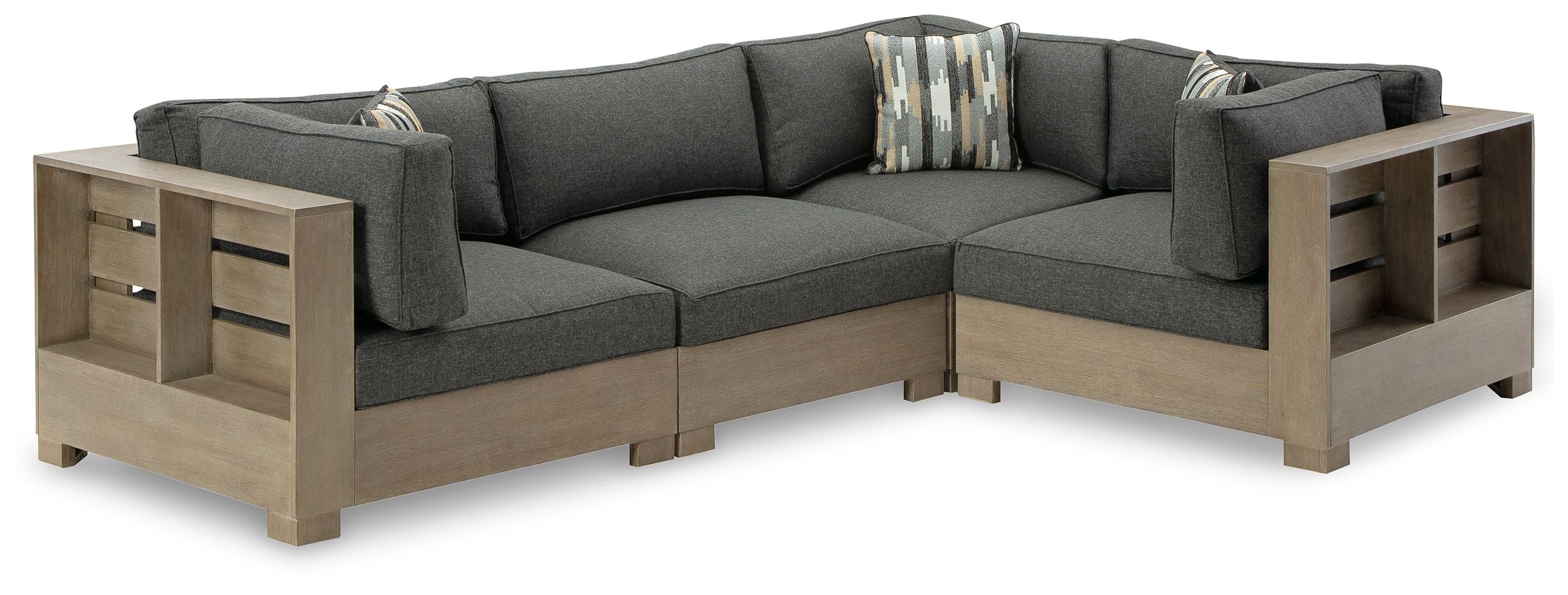 Signature Design by Ashley® Citrine Park - Brown - 4-Piece Outdoor Sectional | Meri Furniture