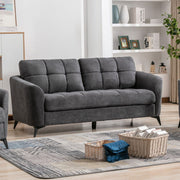 Callie 79"W Gray Woven Fabric Sofa