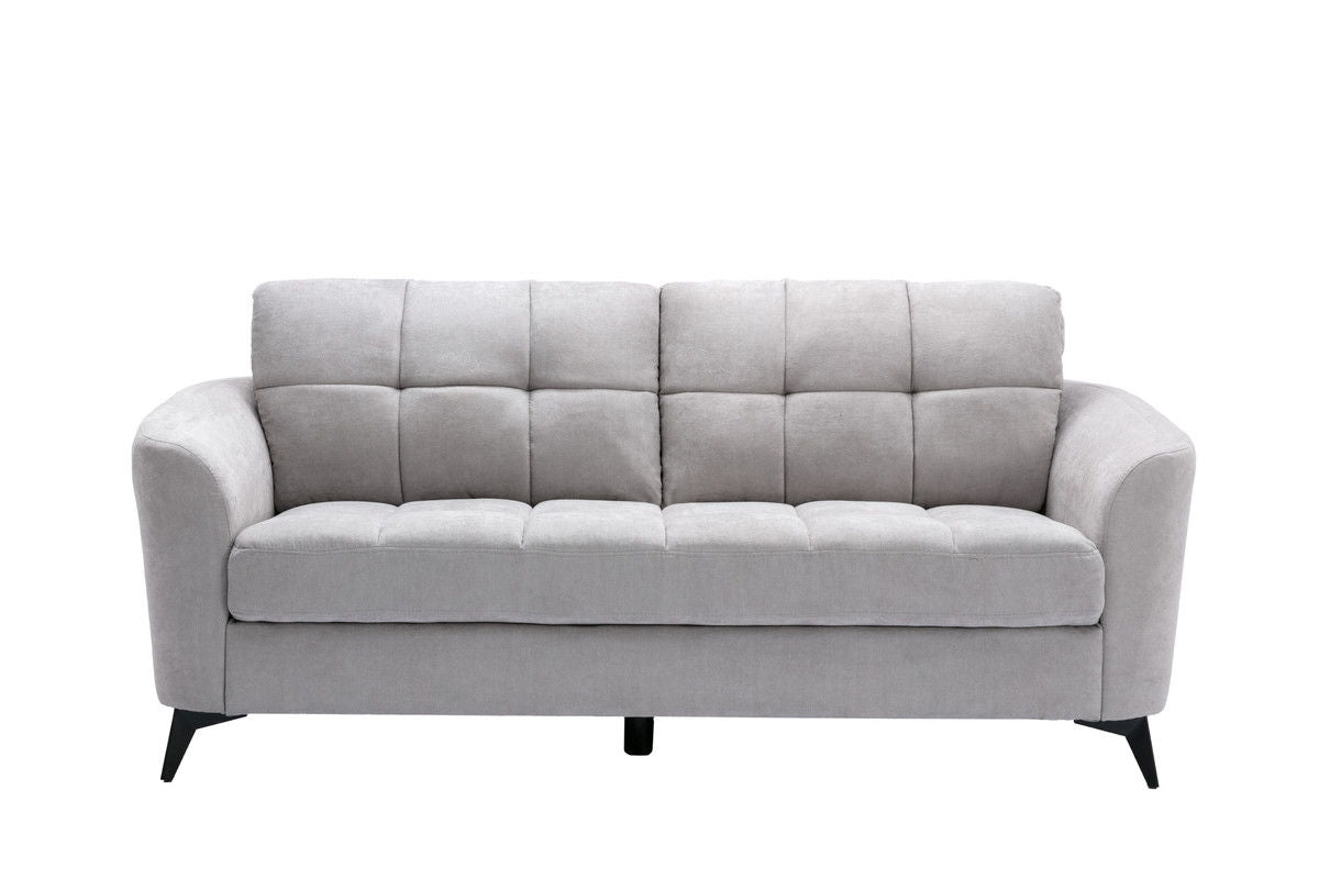Callie 79"W Light Gray Woven Fabric Sofa