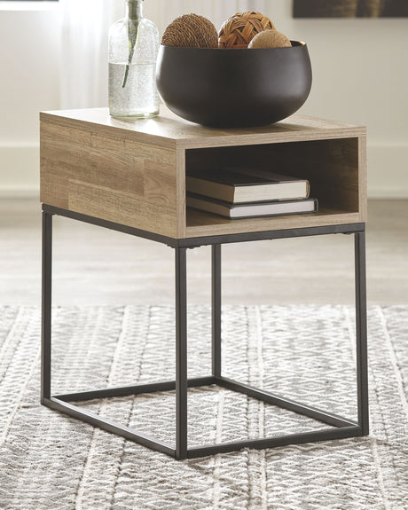 Ashley Furniture Gerdanet - Natural - Rectangular End Table | Meri Furniture