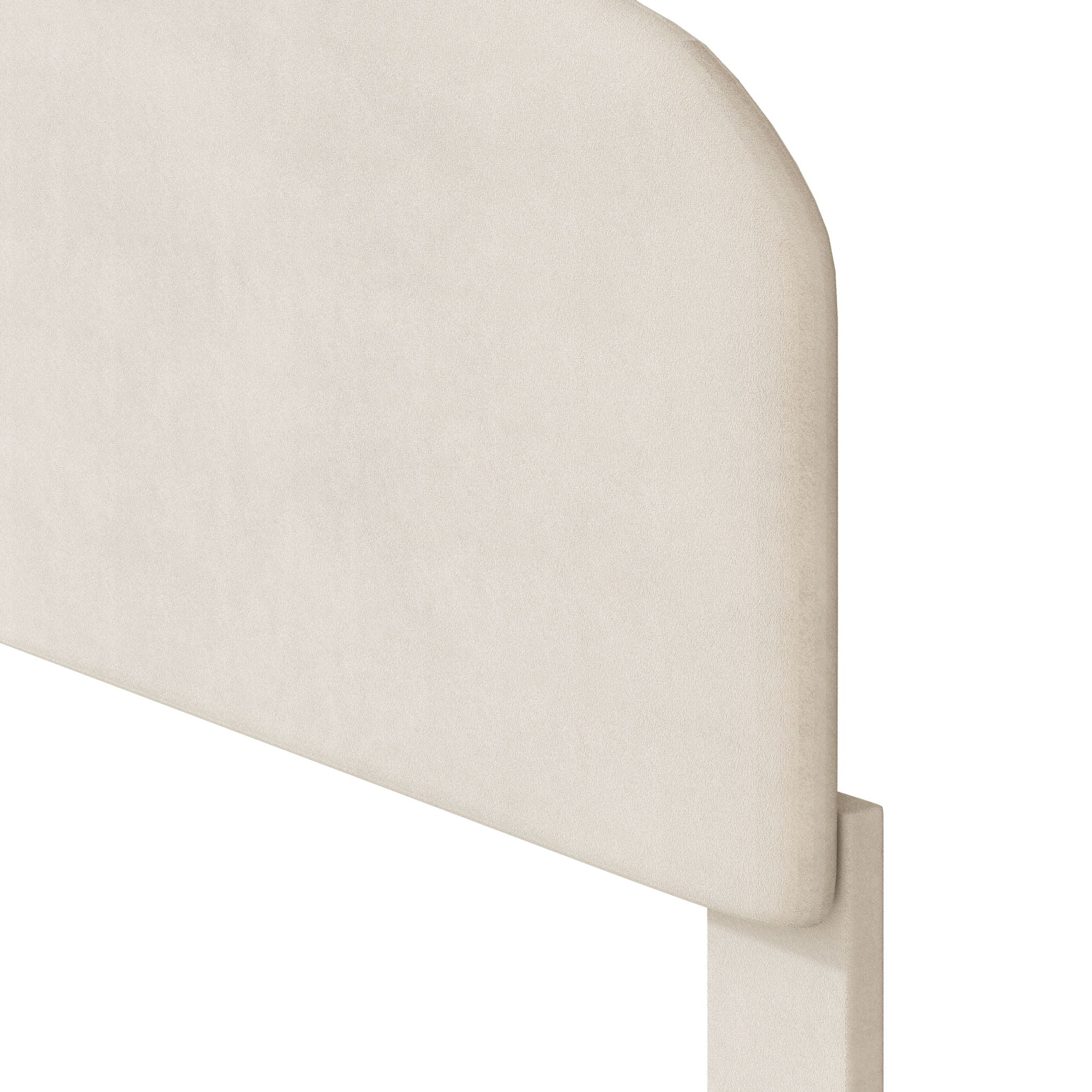 Upholstered Platform Bed With Cloud Shaped Board