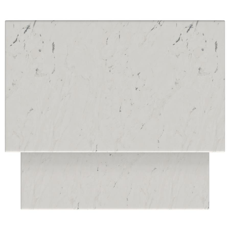 Ebby - 2 Piece Genuine Marble Top Nesting Coffee Tables - White