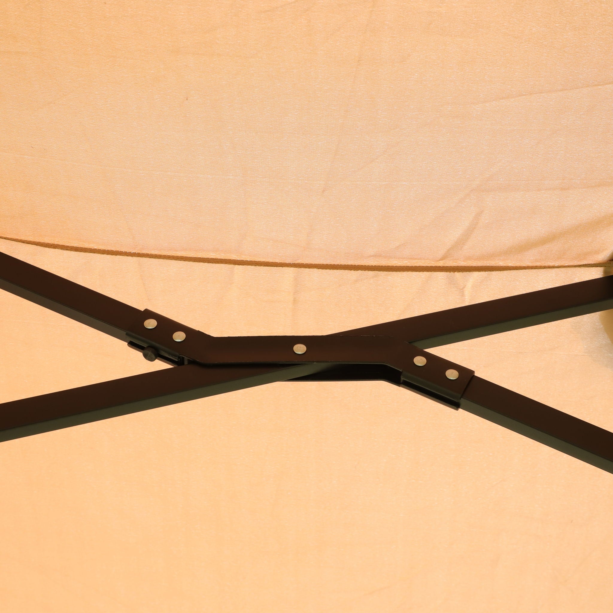 Double- Sided Outdoor Market Umbrella With Lights And Base