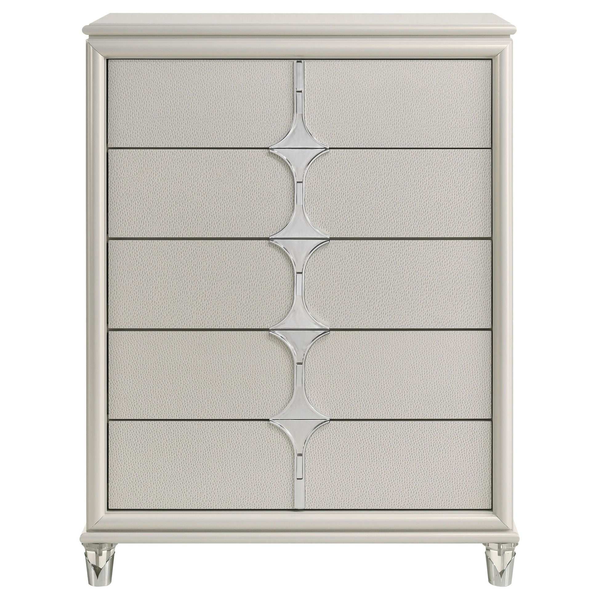 Coaster Fine Furniture Olivia - 5-Drawer Bedroom Chest Of Drawers - Pearl White | Meri Furniture