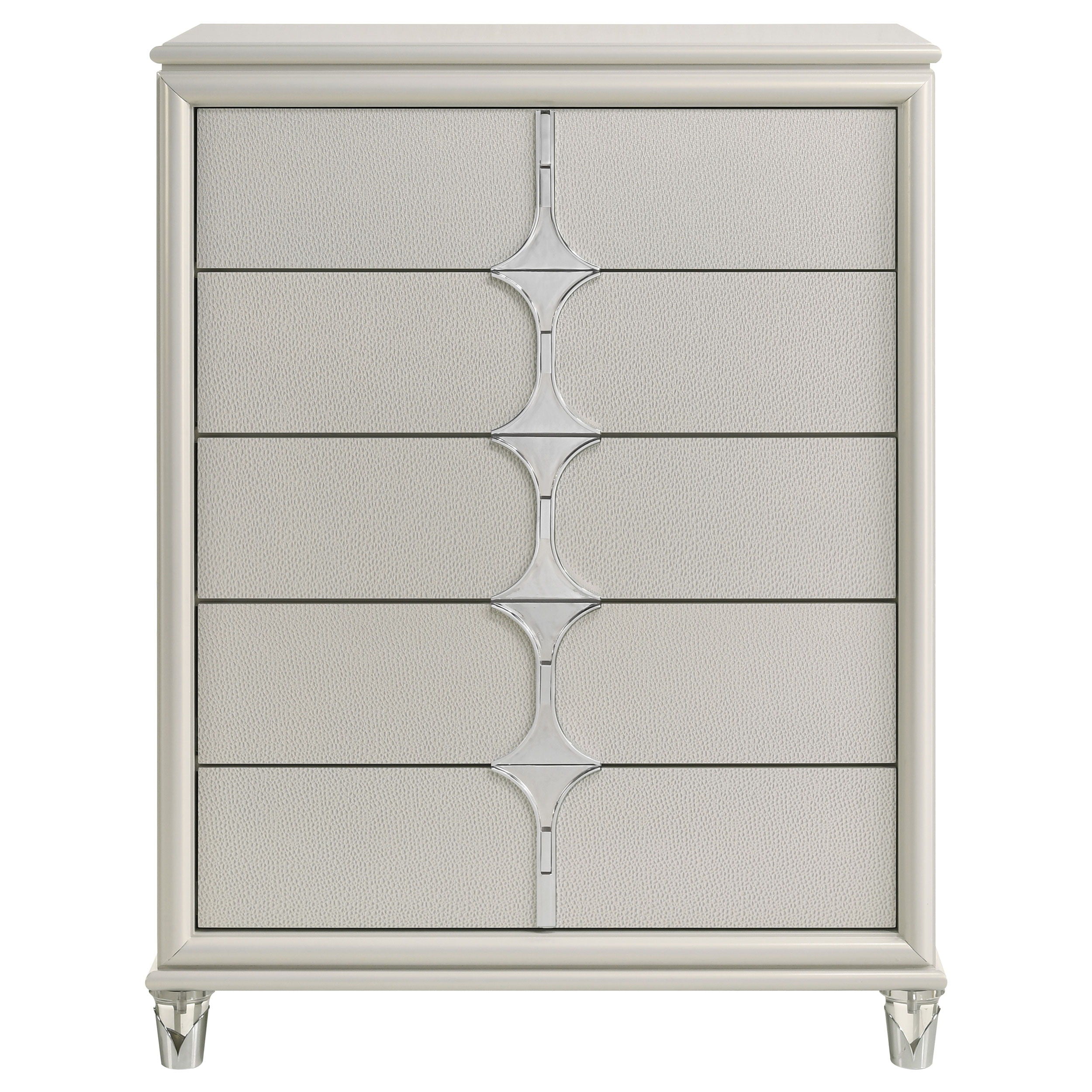 Coaster Fine Furniture Olivia - 5-Drawer Bedroom Chest Of Drawers - Pearl White | Meri Furniture