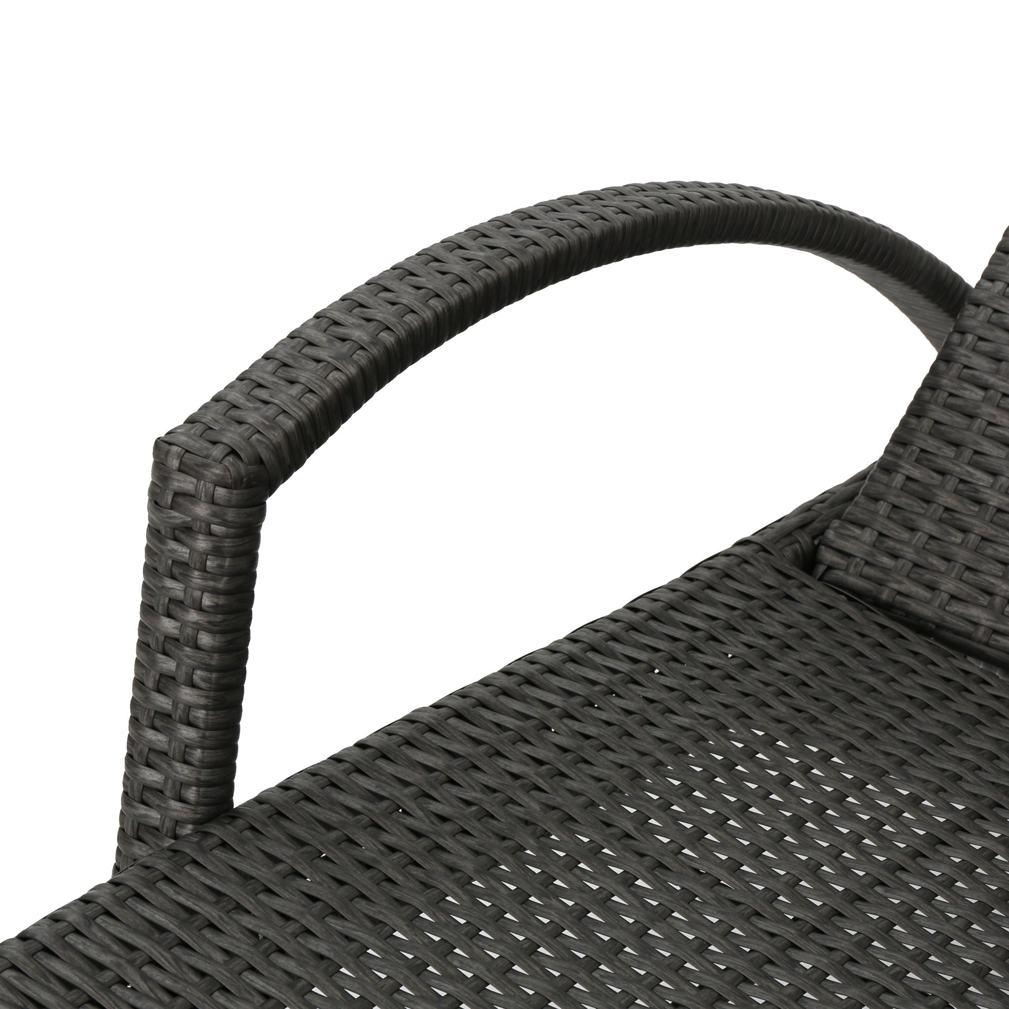 Salem - Contemporary Wicker Chaise Lounge With Arm, Weather Resistant