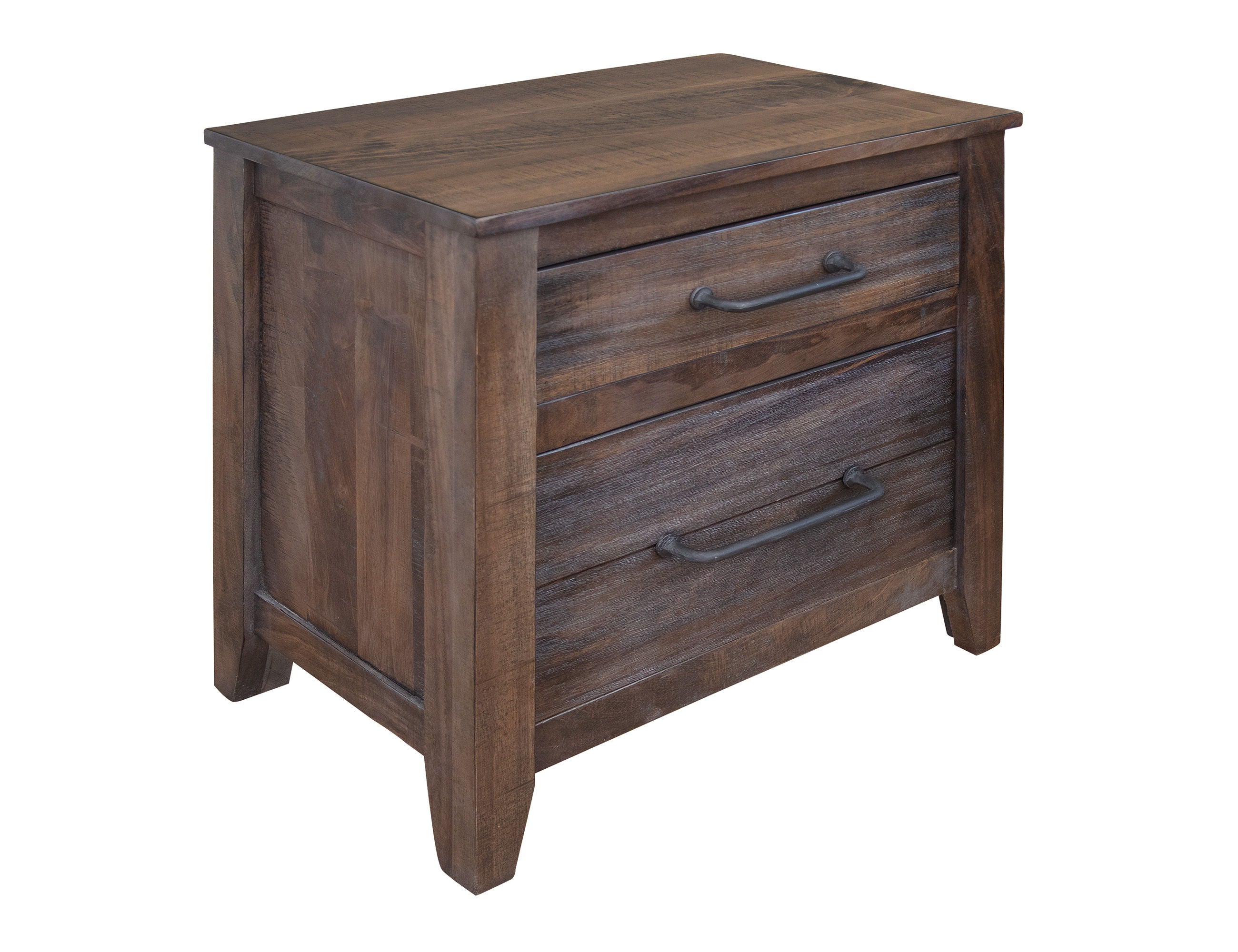 International Furniture Direct San Luis - Nightstand - Deep Brown / Warm Gray Finish | Meri Furniture