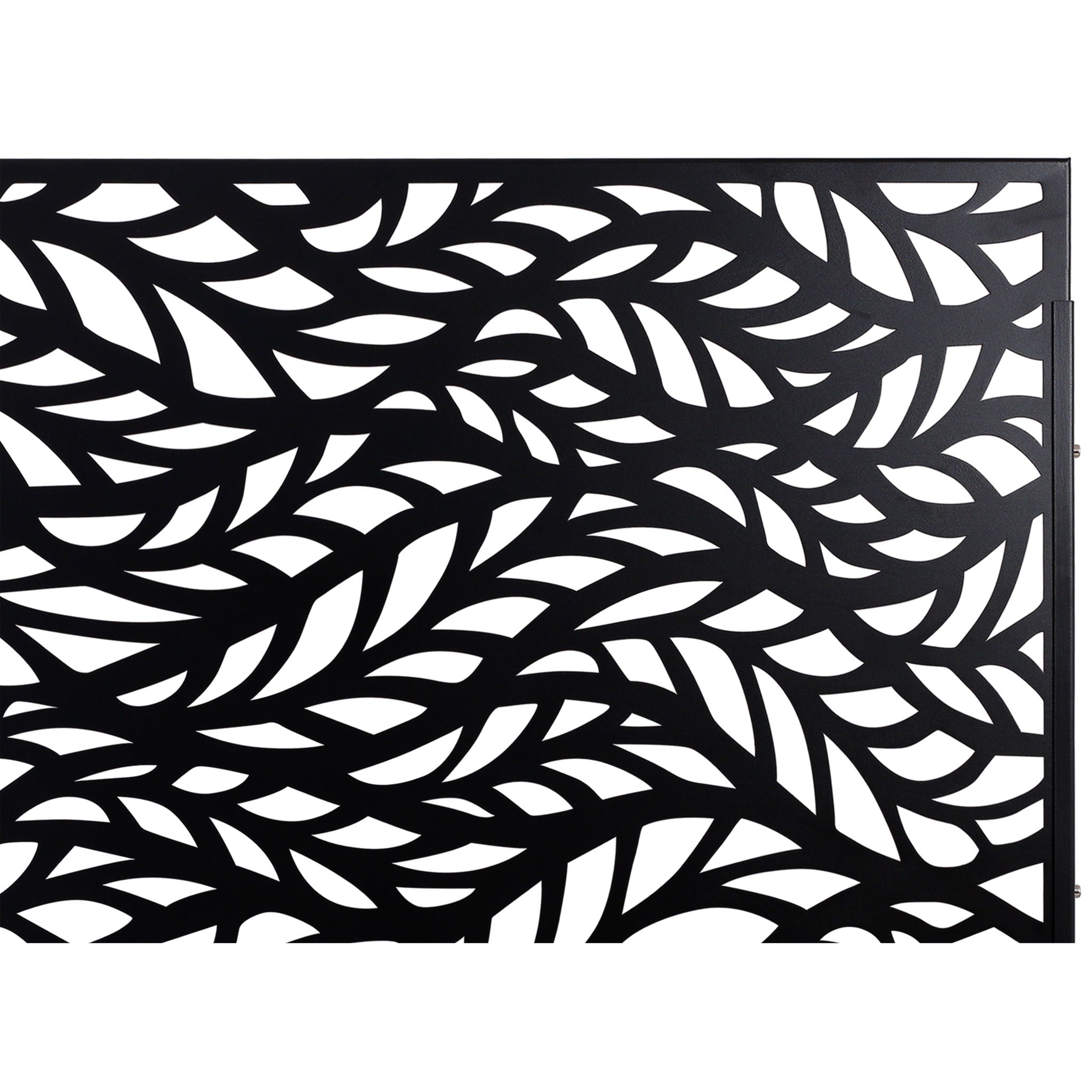 Outdoor & Indoor Privacy Screen Metal Privacy Screen, Freestanding Decorative Privacy Screen For Deck Balcony Patio - Black