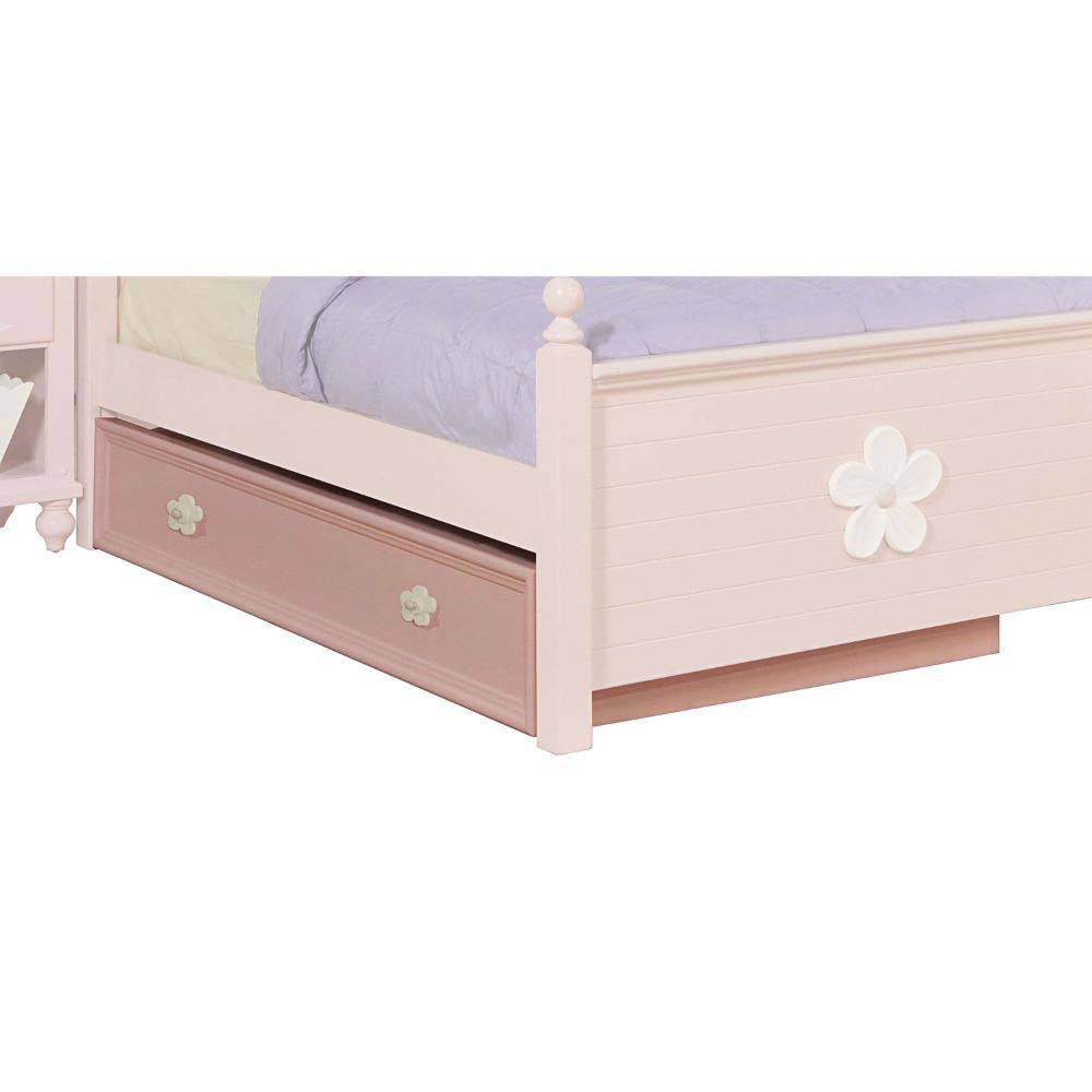 ACME Floresville - Trundle - Pink (White Flower) | Meri Furniture