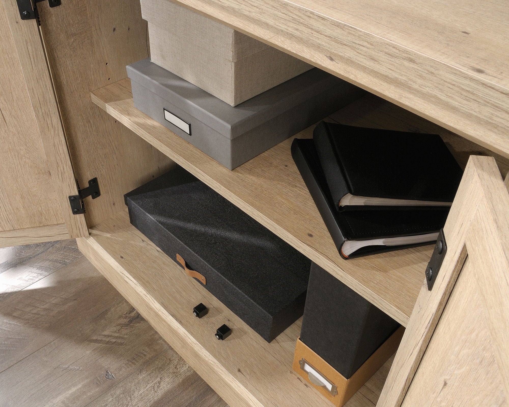 Spacious Prime Oak Wood Storage Credenza