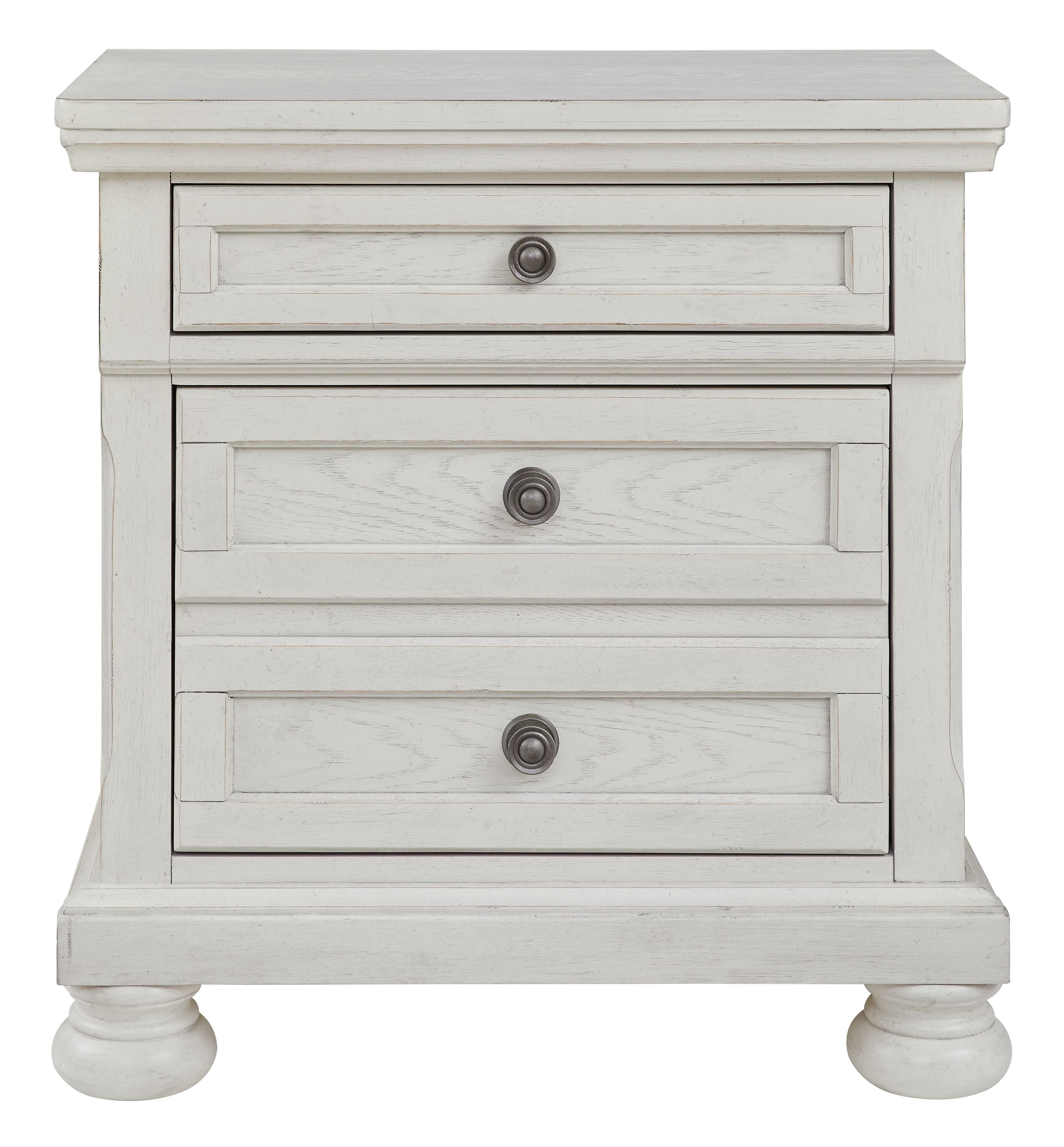Signature Design by Ashley® Robbinsdale - Antique White - Two Drawer Night Stand | Meri Furniture