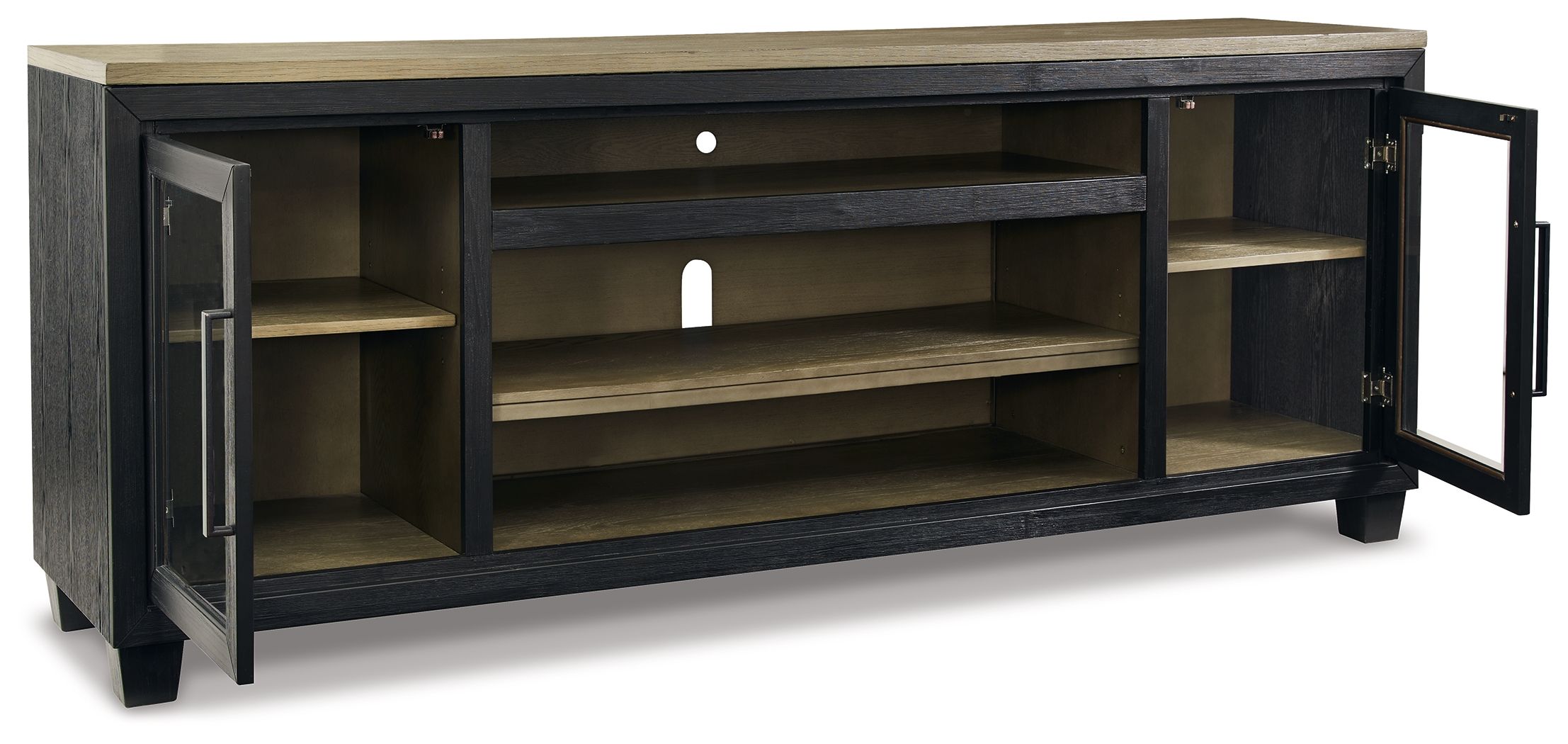 Signature Design by Ashley® Foyland - Black / Brown - XL TV Stand W/Fireplace Option | Meri Furniture