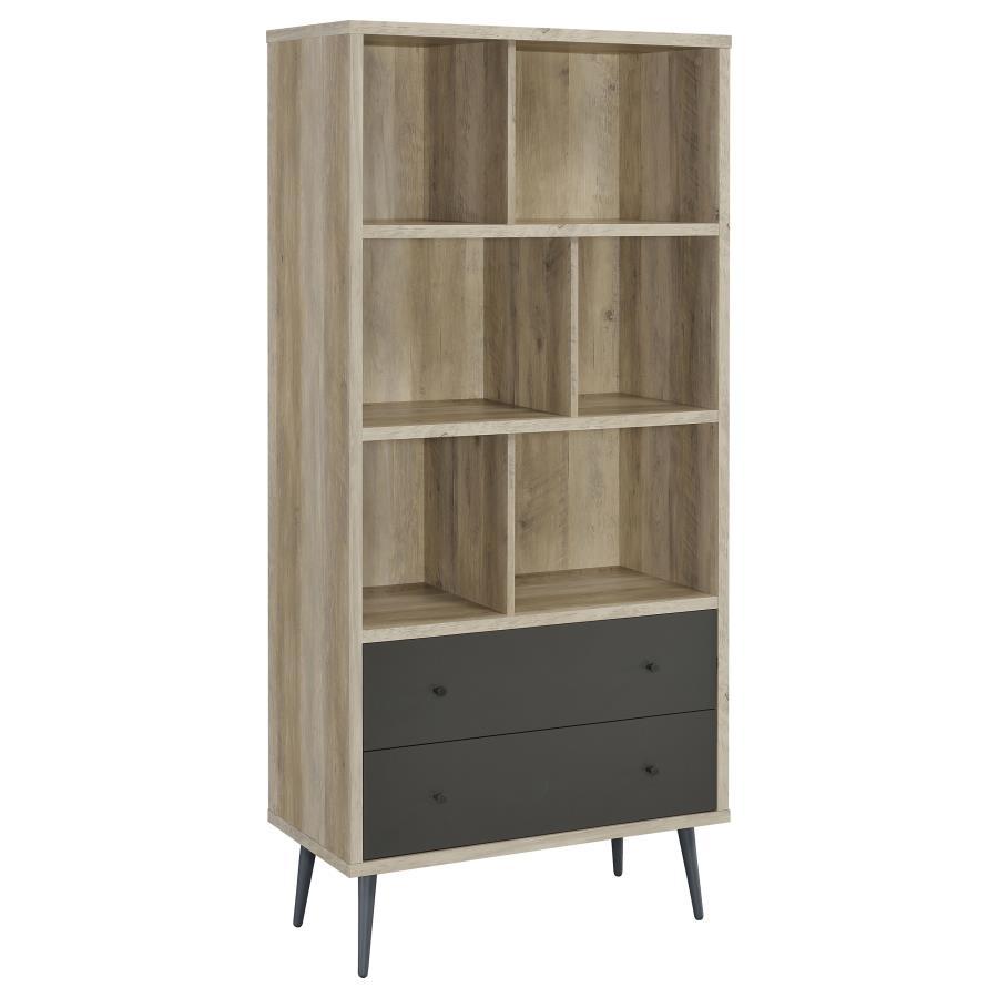 Coaster Fine Furniture Maeve - 3-Shelf Bookcase With Drawers - Distressed Pine | Meri Furniture