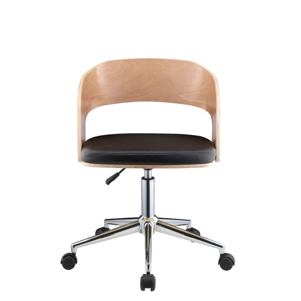 ACME Yoshiko - Office Chair - Black PU & Beech | Meri Furniture
