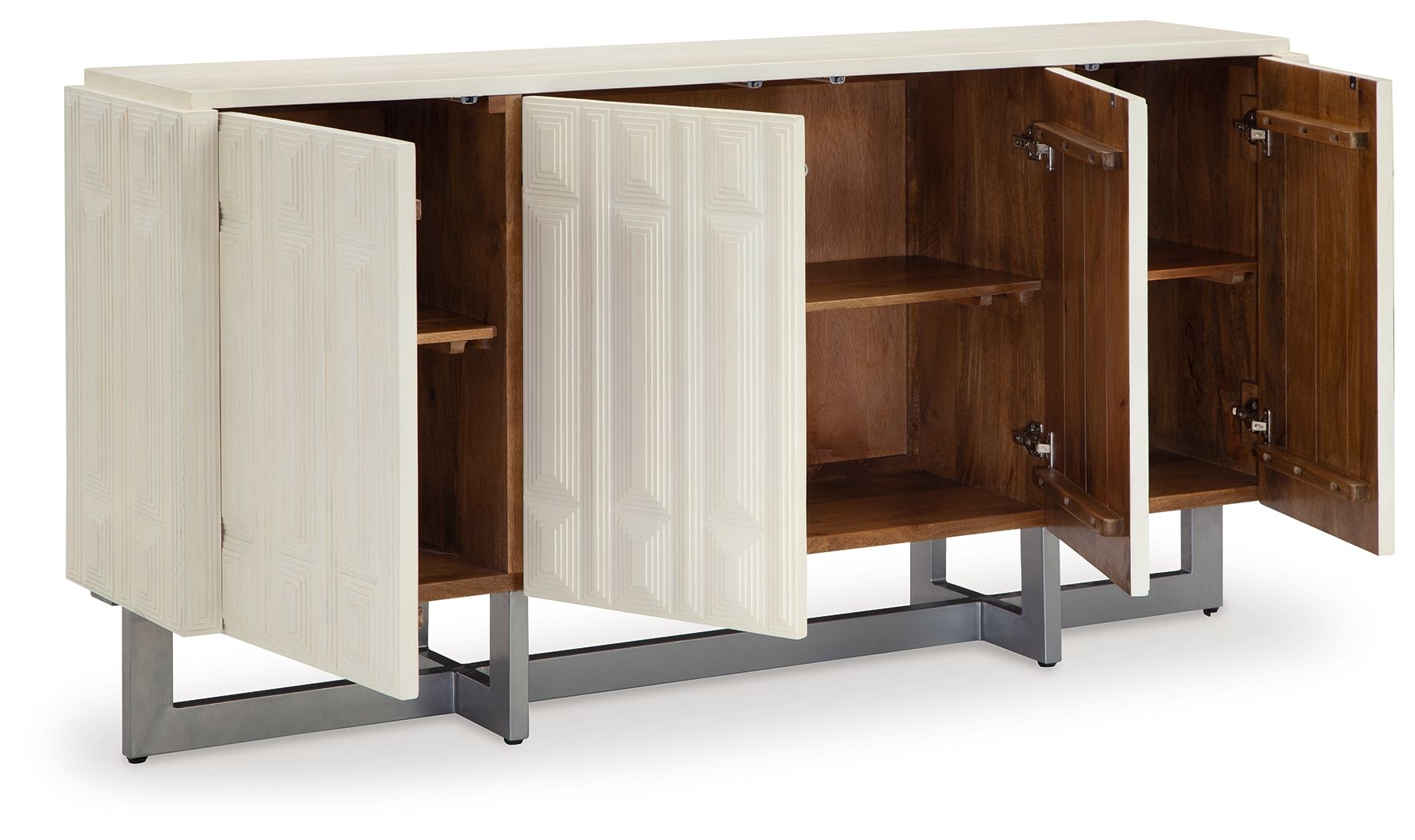 Signature Design by Ashley® Ornawel - Distressed White - Accent Cabinet | Meri Furniture