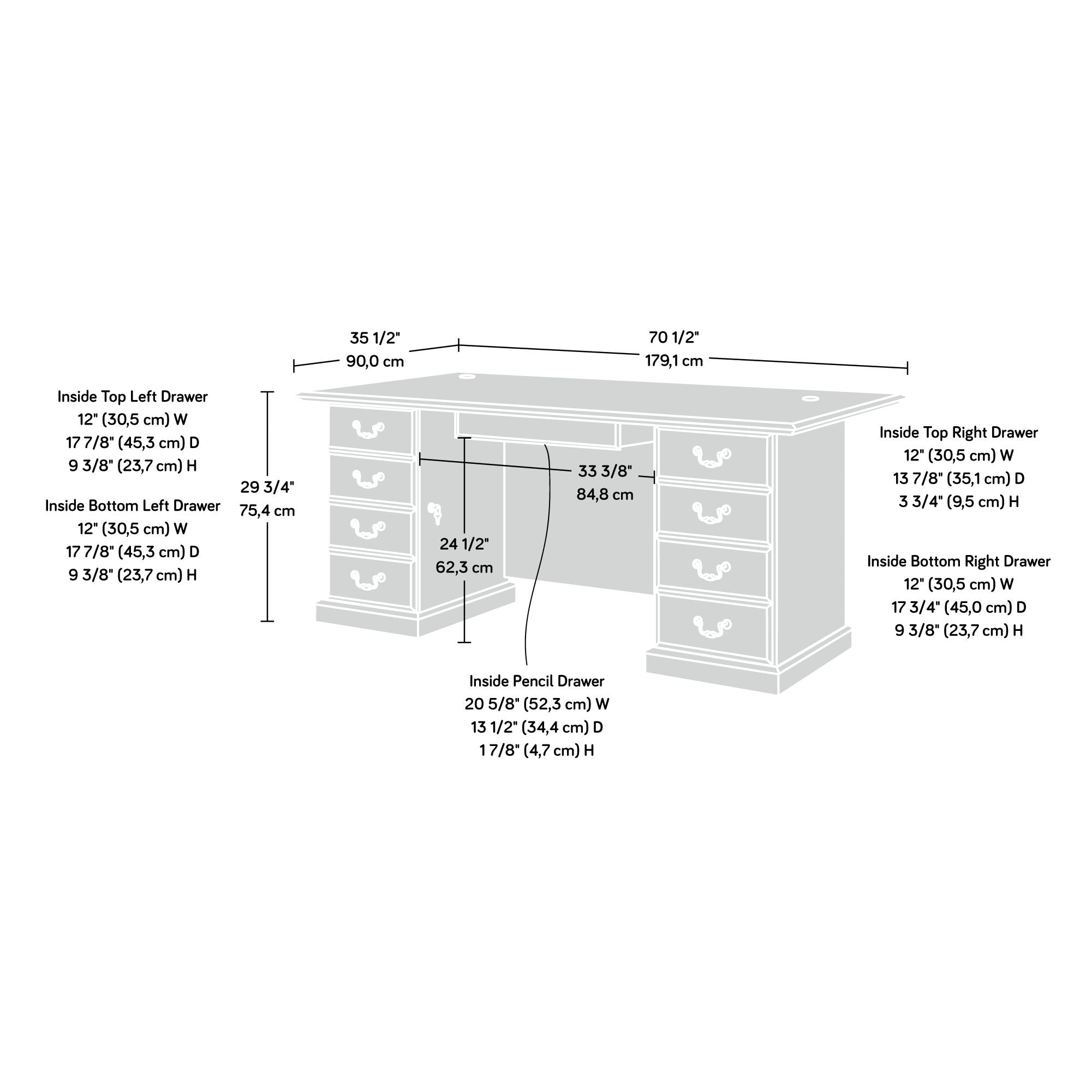 Heritage Hill Executive Desk Classic Cherry