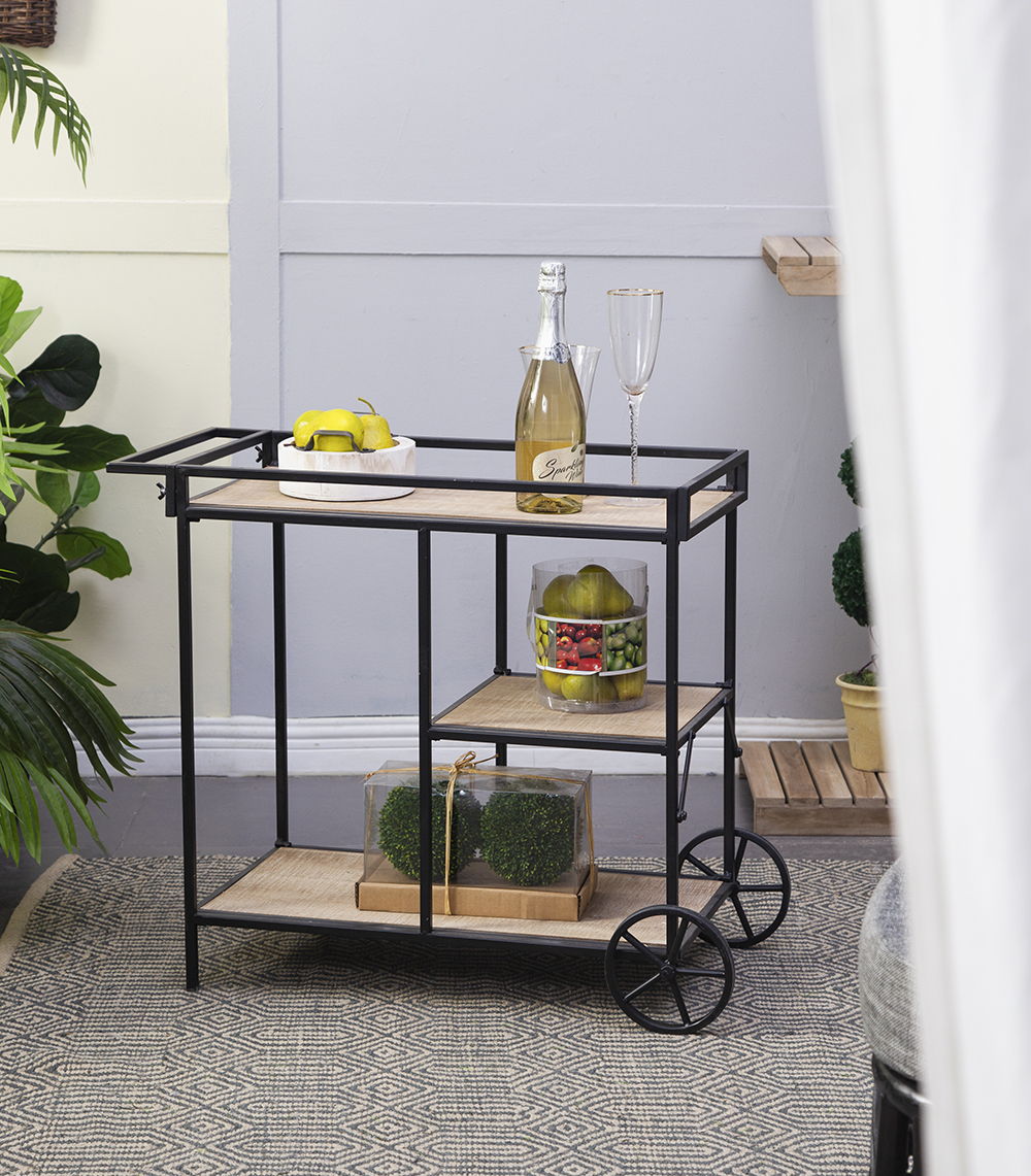 Shelf With Wheel - Black / Brown