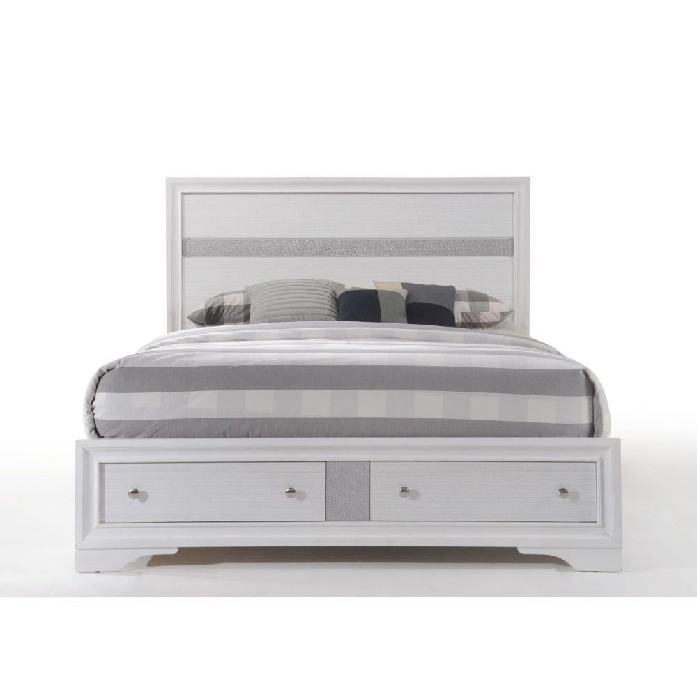 ACME Naima collection not only has casual-look with rich finish, but also has sparkling acrylic panel to take a contemporary design to a new level. | Meri Furniture