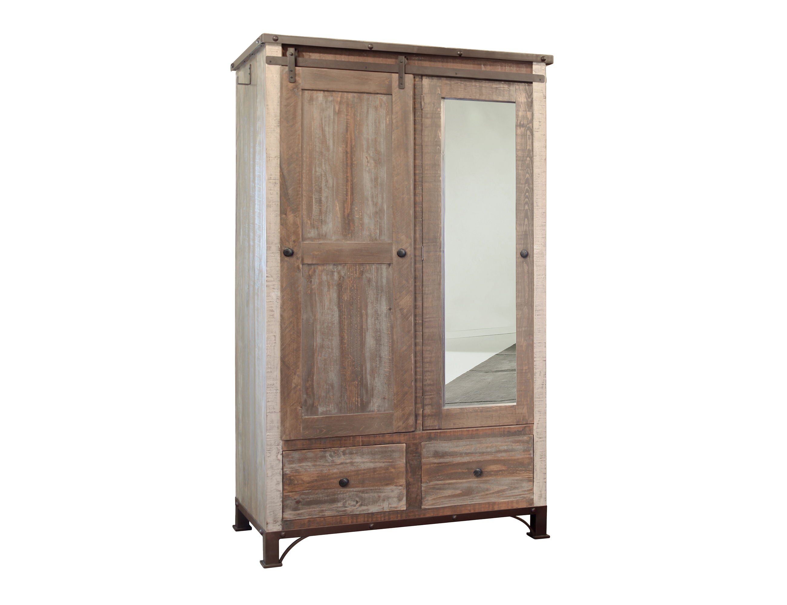 International Furniture Direct Antique - Armoire - Multicolor | Meri Furniture