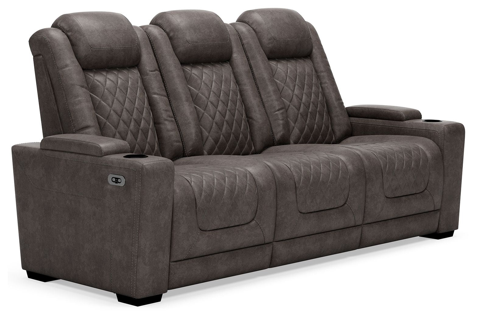 Ashley Furniture Hyllmont - Gray - Pwr Rec Sofa With Adj Headrest | Meri Furniture