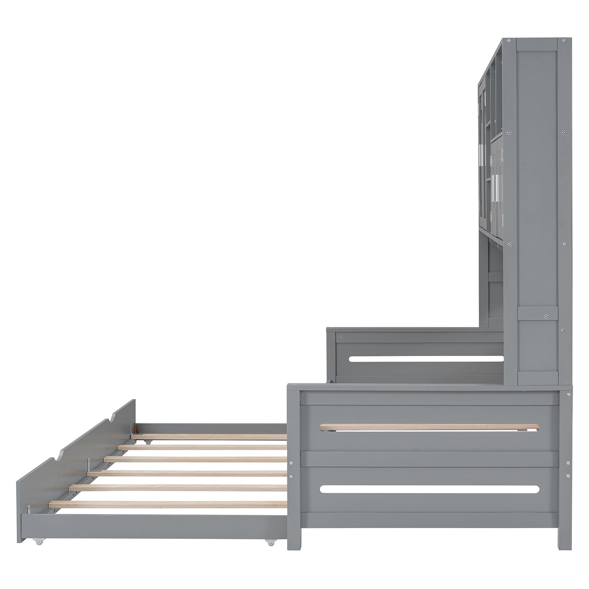 Daybed With All-In-One Cabinet And Shelf