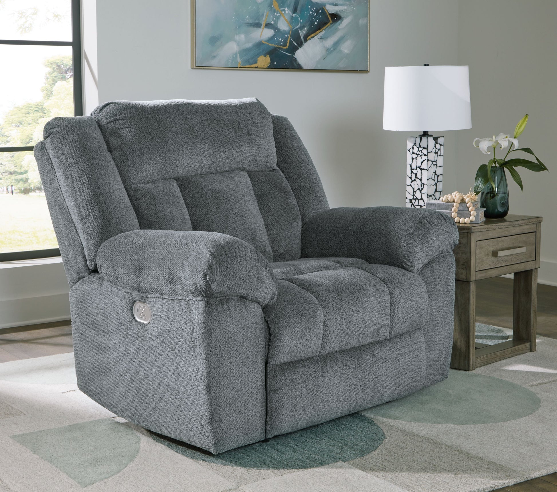 Signature Design by Ashley® Tip-off - Power Recliner With Adj Headrest | Meri Furniture