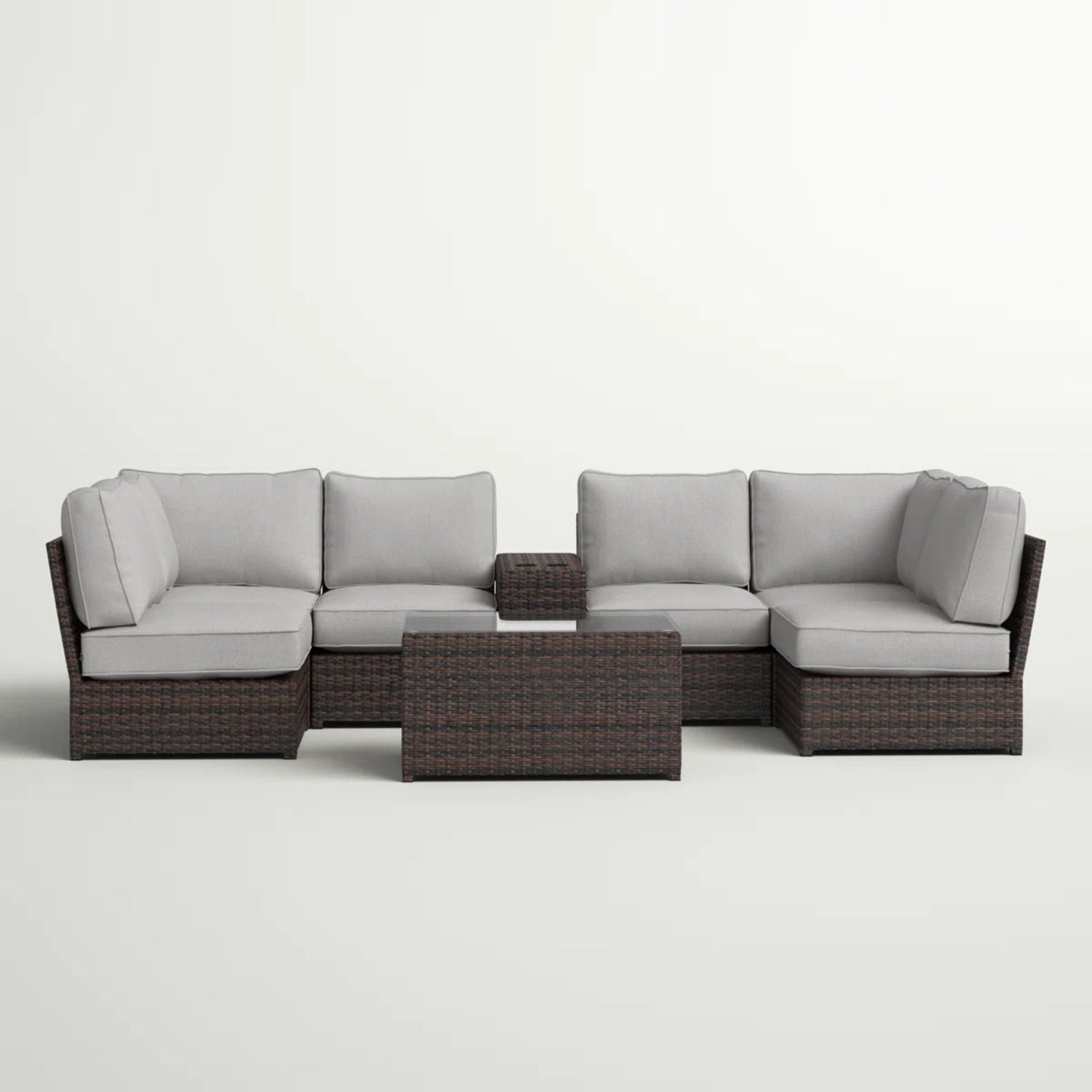 Stylish Modular Wicker Patio Seating Group