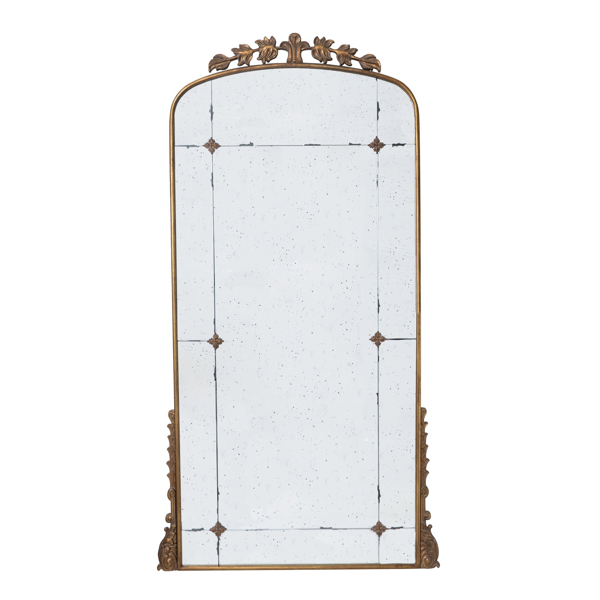 Lavish - Full Length Mirror, AntiqueMetal Floor Mirror For Living Room, Bedroom - Gold