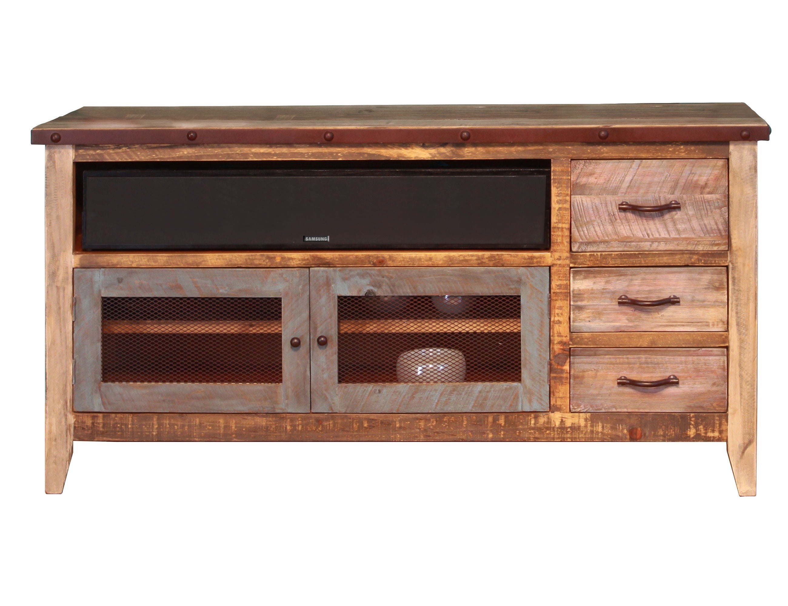 International Furniture Direct Antique - TV Stand with Drawers | Meri Furniture