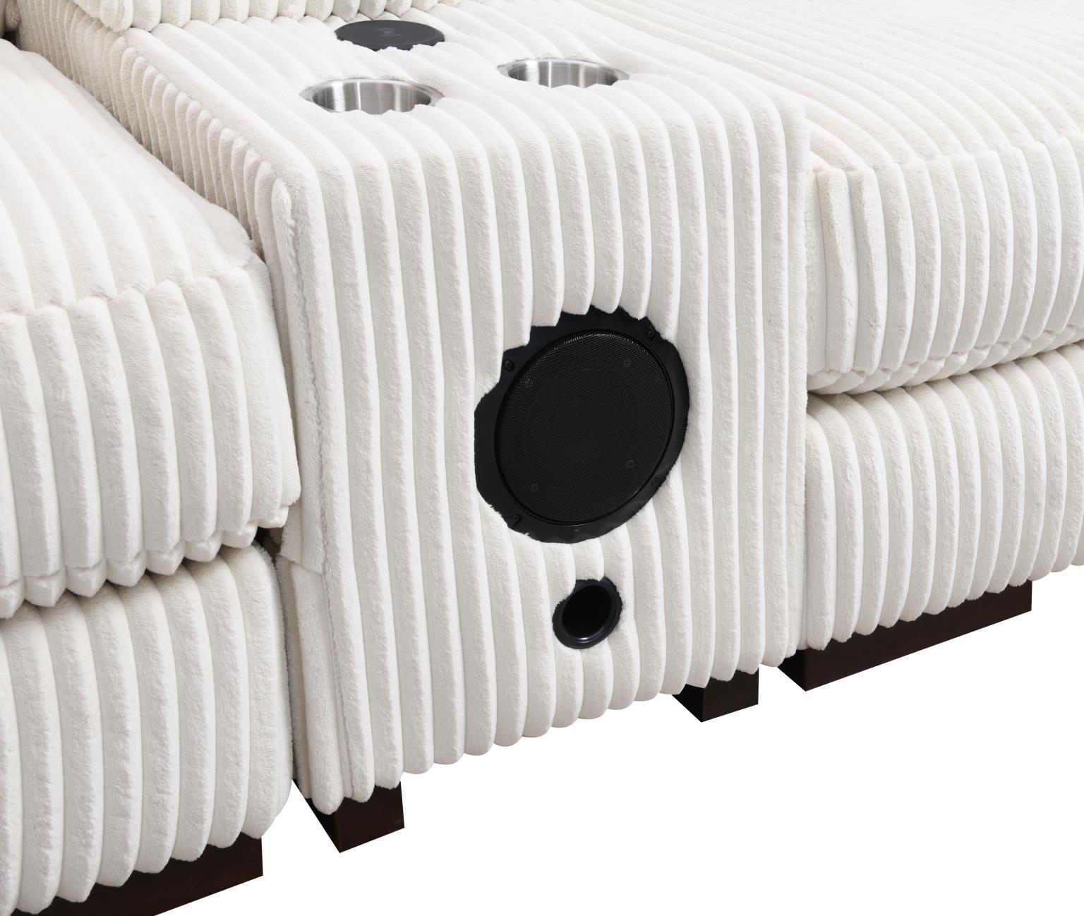 U244 - 6 Piece Living Room Set (2 Armless Chairs, 1 Console, 1 Right Chaise, 1 LAF, 1 Wedge) - White