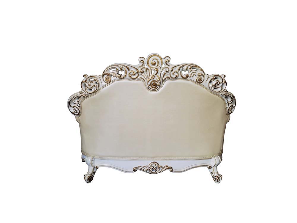 ACME Vendom - Loveseat - Champagne PU & Antique Pearl Finsih | Meri Furniture