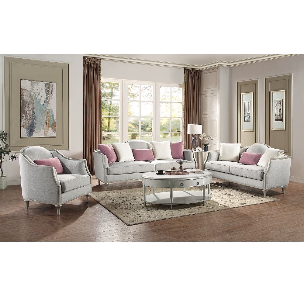 ACME Kasa Loveseat - Beige Linen | Meri Furniture