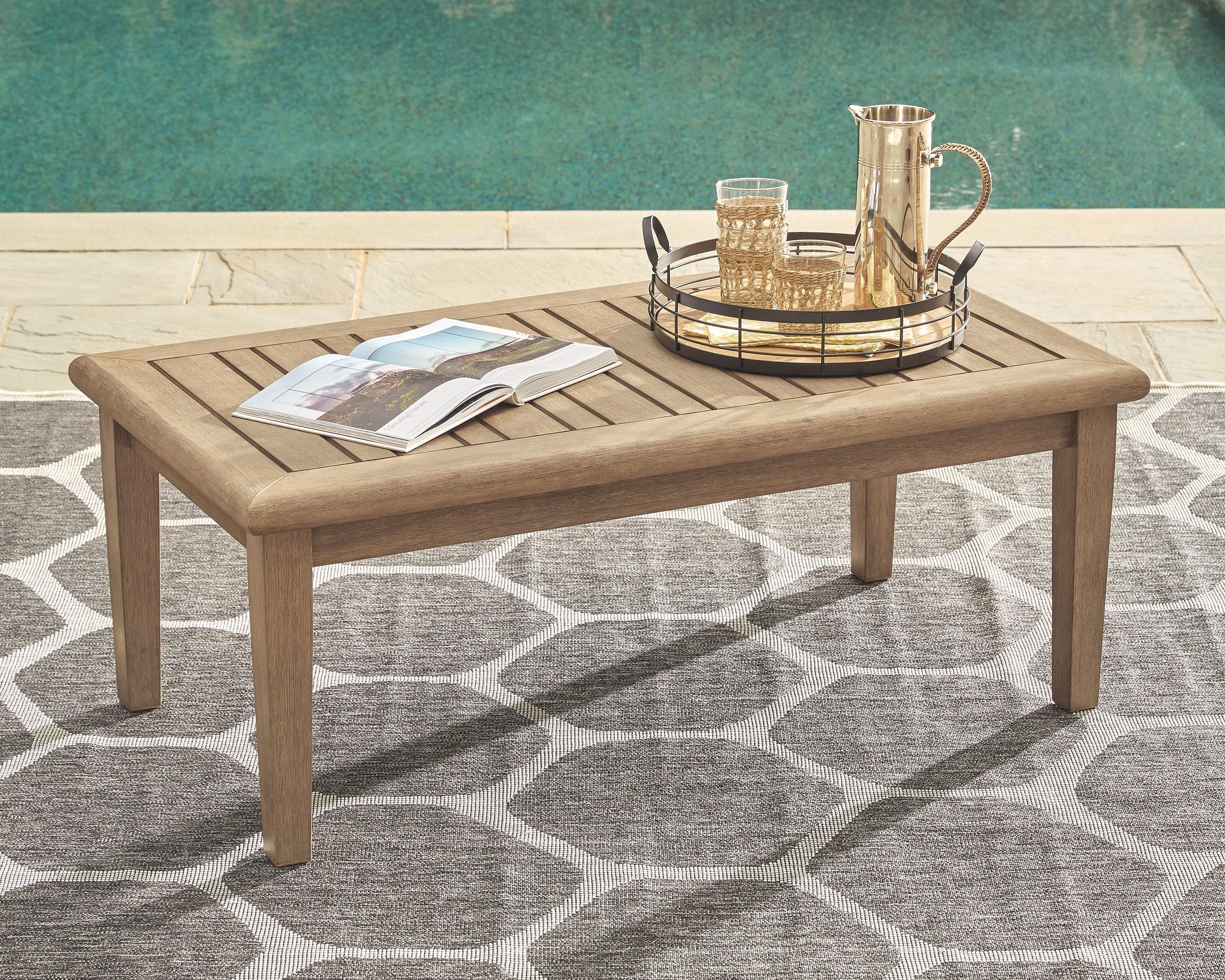 Ashley Furniture Gerianne - Brown - Rectangular Cocktail Table | Meri Furniture