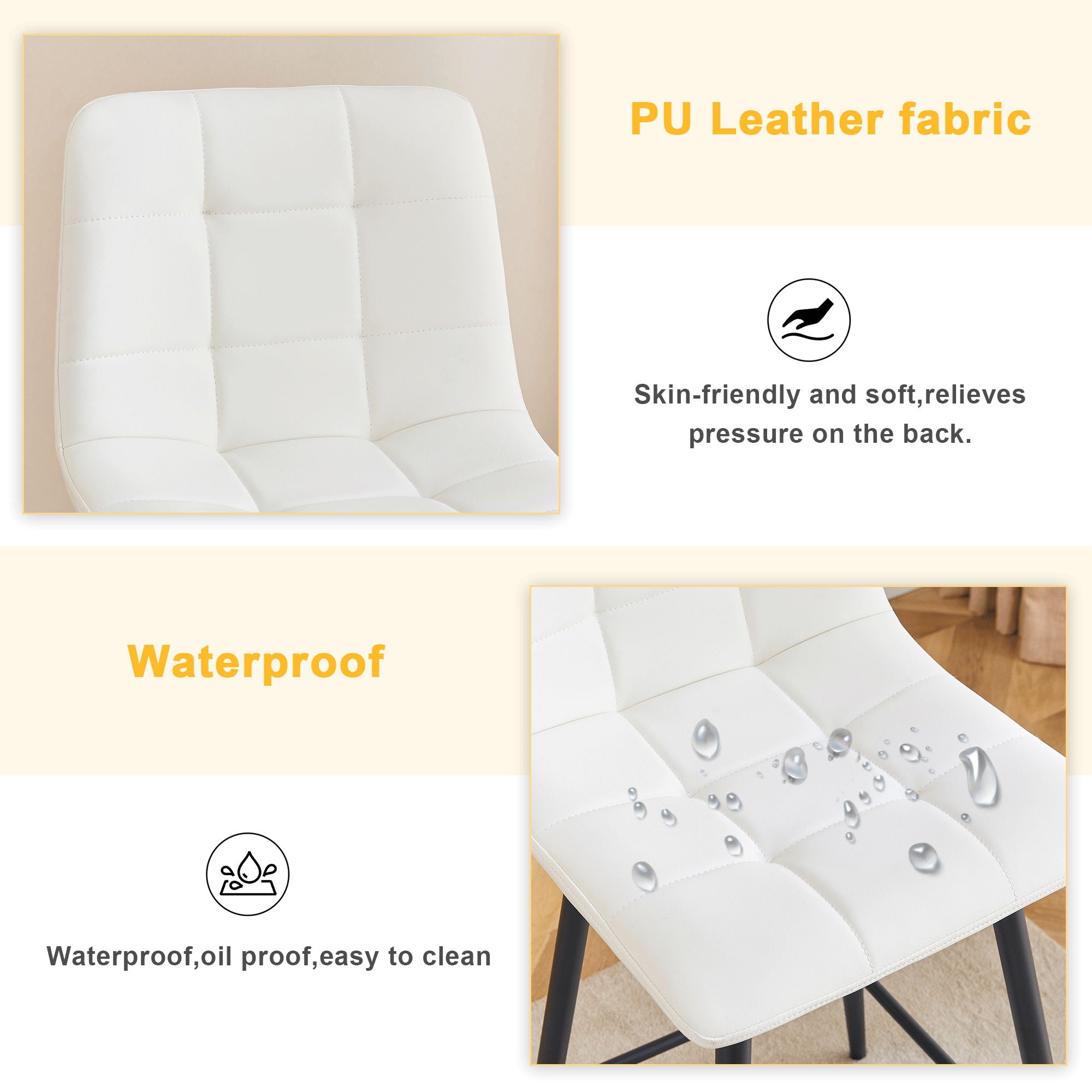 Bar Chair Set Comfortable With Metal Legs And Ergonomic Design