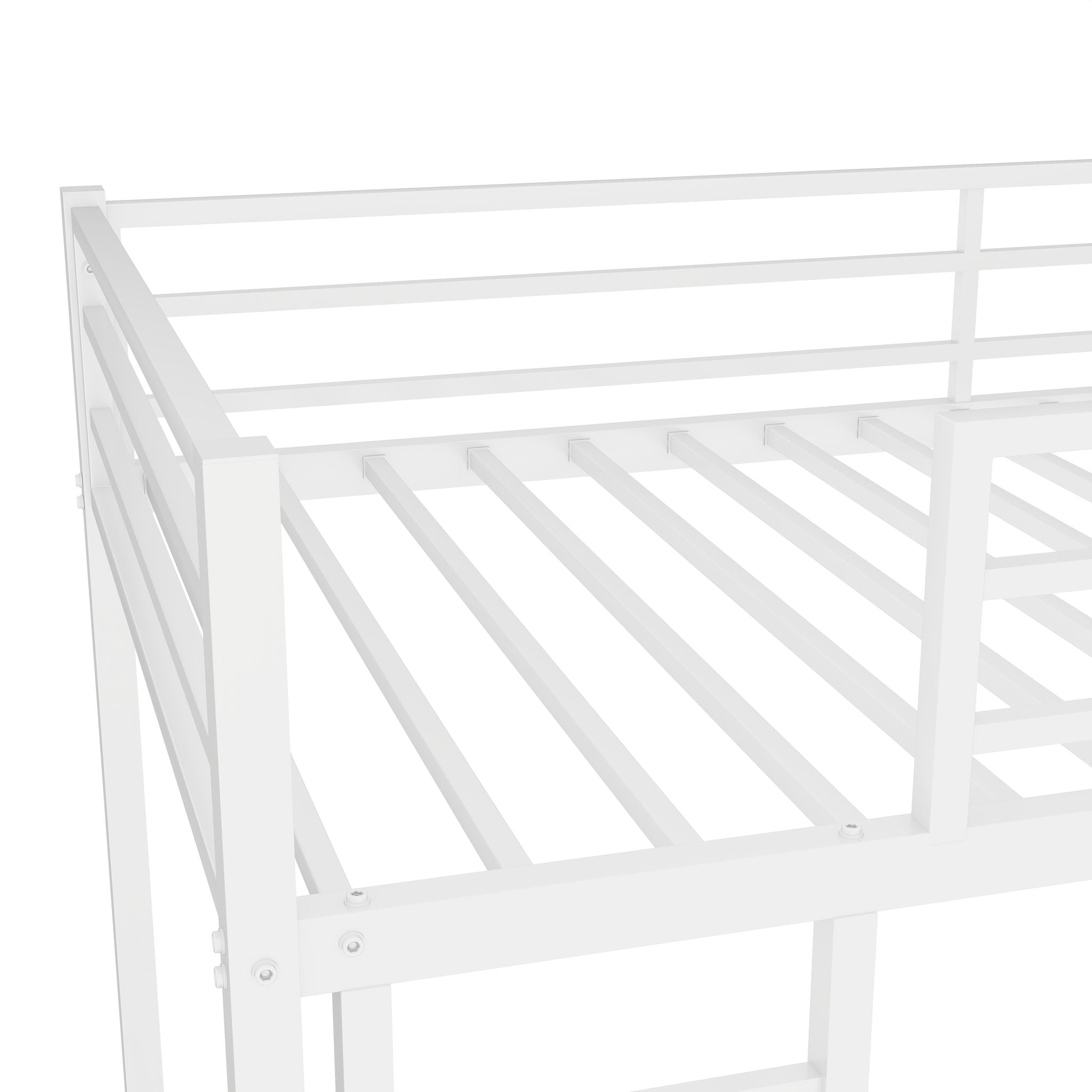 Bunk Bed With Noise Reduction And Safety Guardrail