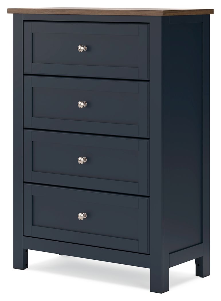Signature Design by Ashley® Landocken - Brown / Blue - Four Drawer Chest | Meri Furniture