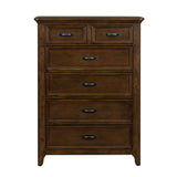 Saddlebrook - 6 Drawer Chest - Dark Brown