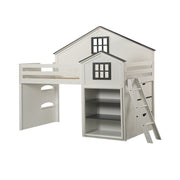 ACME Ratana - Loft Bed - Gray & White | Meri Furniture