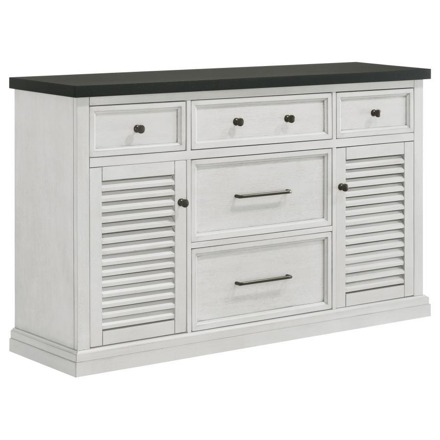 Coaster Fine Furniture Aventine - 5-Drawer Sideboard Buffet Cabinet - Vintage White | Meri Furniture