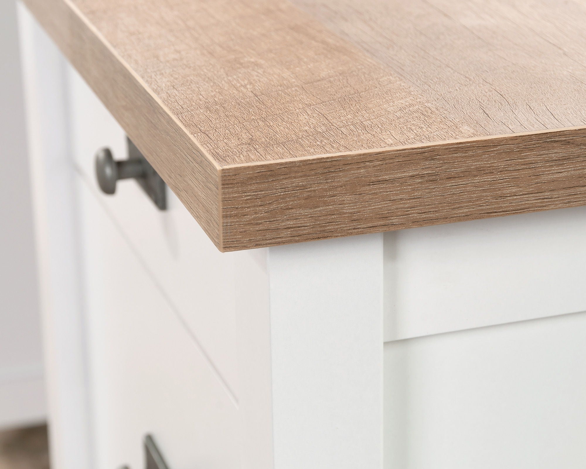 White Executive Pedestal Desk with Drawers