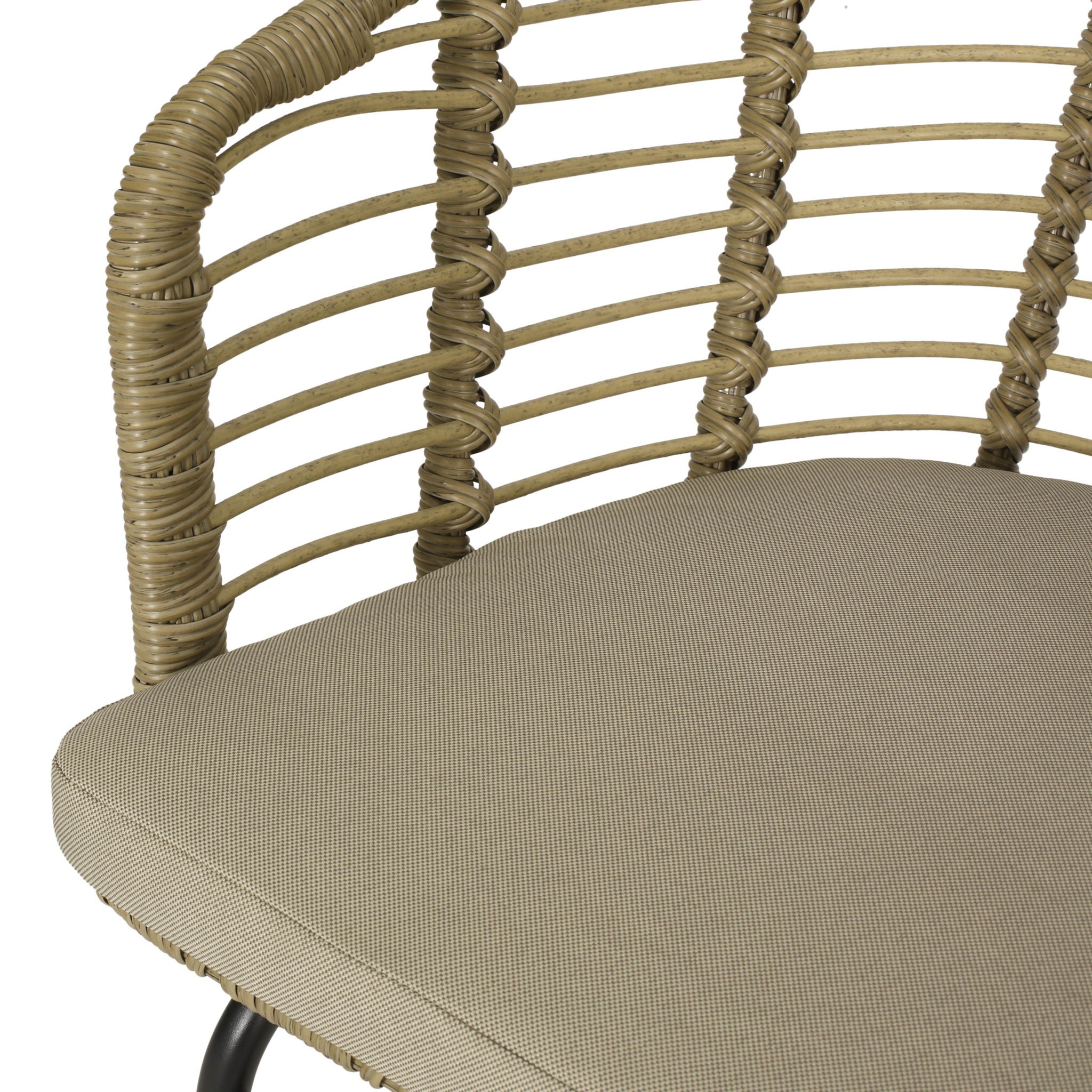 Randy - Modern Wicker Chair With Water Resistant Cushions - Brown / Beige