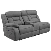 Coaster Fine Furniture Higgins - Upholstered LAF Power Loveseat - Gray | Meri Furniture