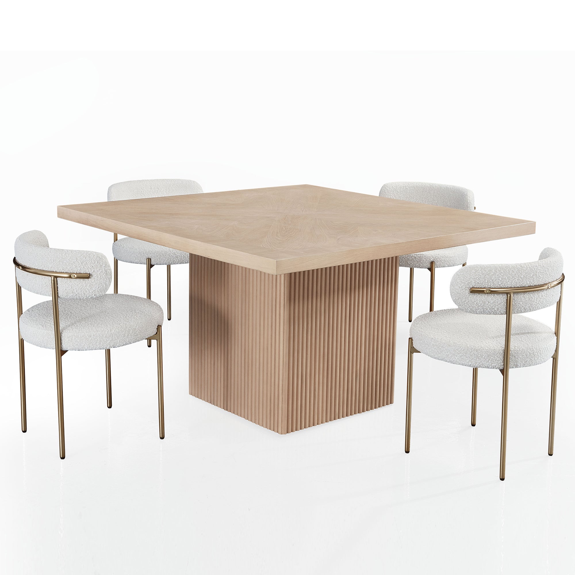Oak Veneer Square Dining Table