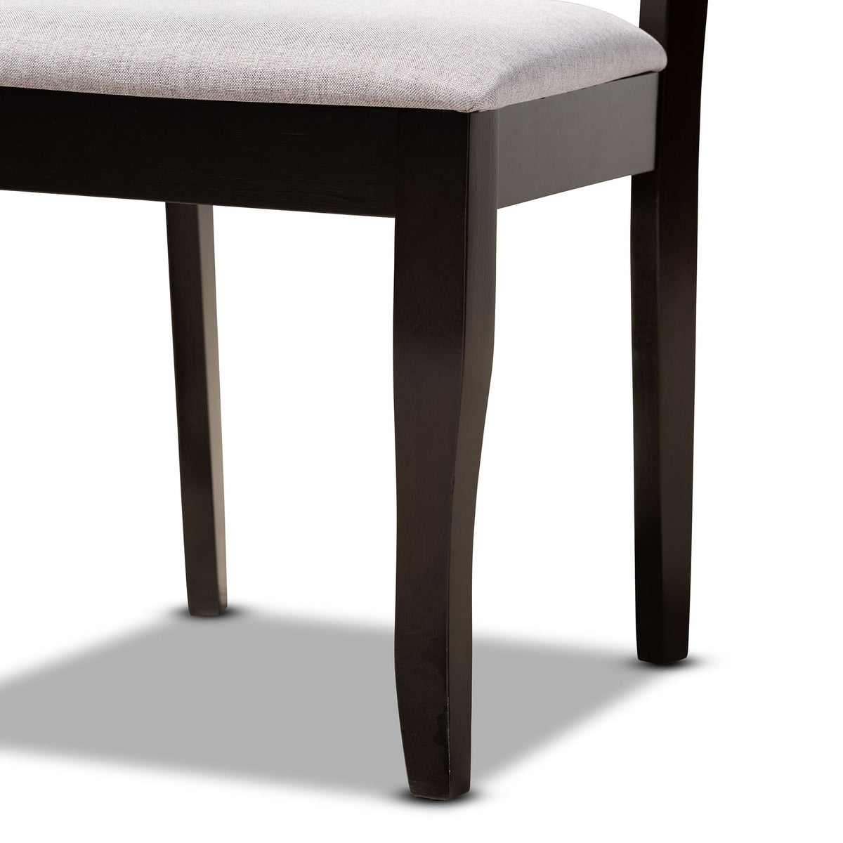 Adina Modern and Contemporary Grey Fabric Upholstered and Dark Brown Finished Wood 5-Piece Dining Set