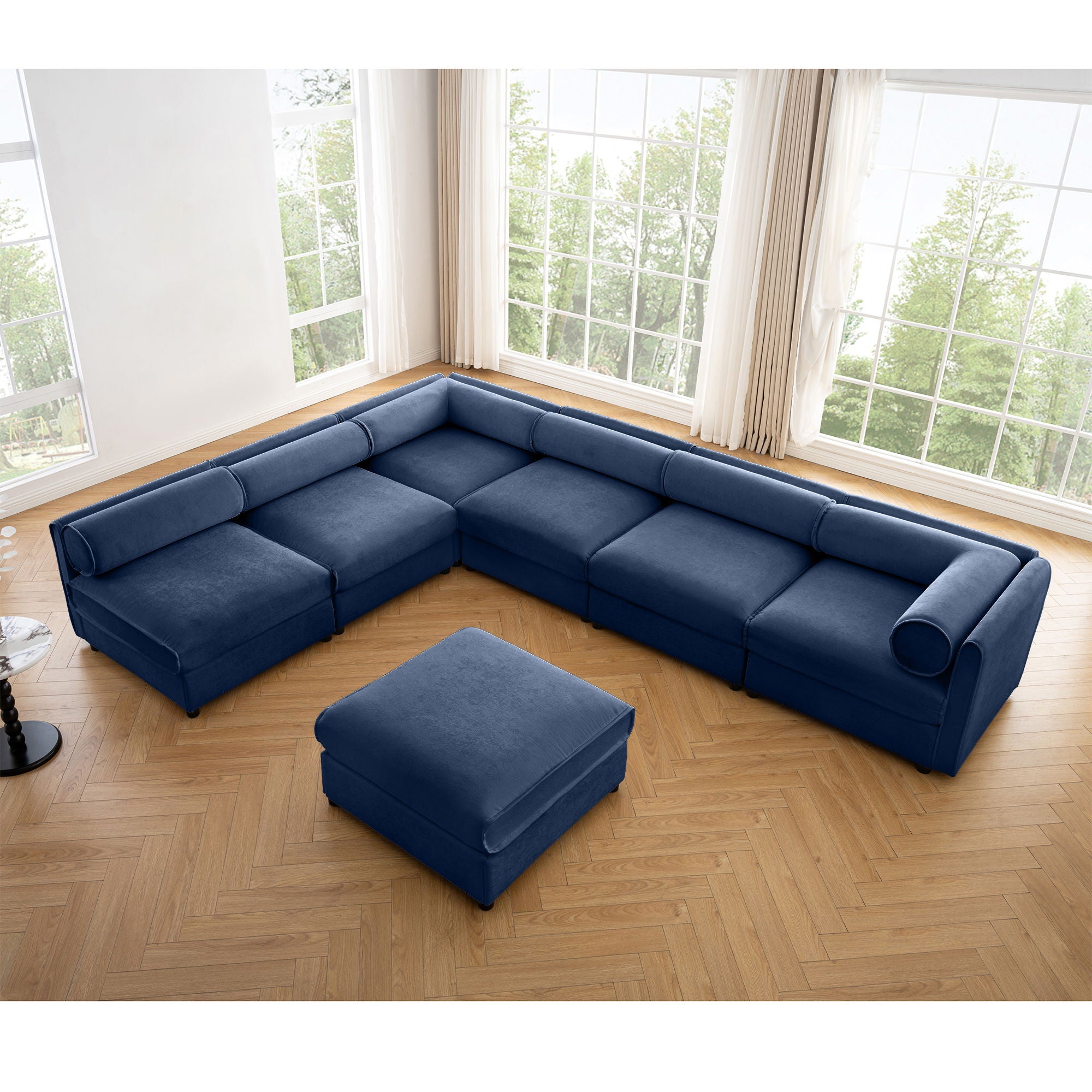 Modern Modular Sectional Sofa With Storag, Contemporary Cylindrical Design